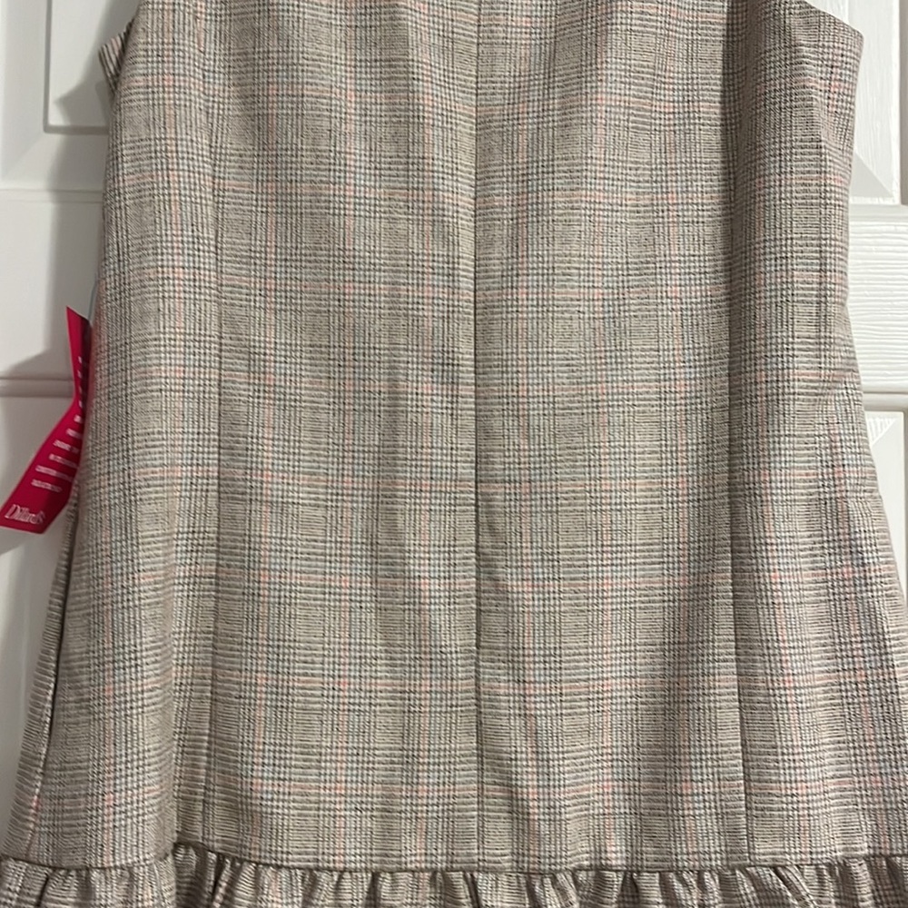 Gal Meets Glam Philippa Plaid Sleeveless Dress with Bow - Picture 7 of 11